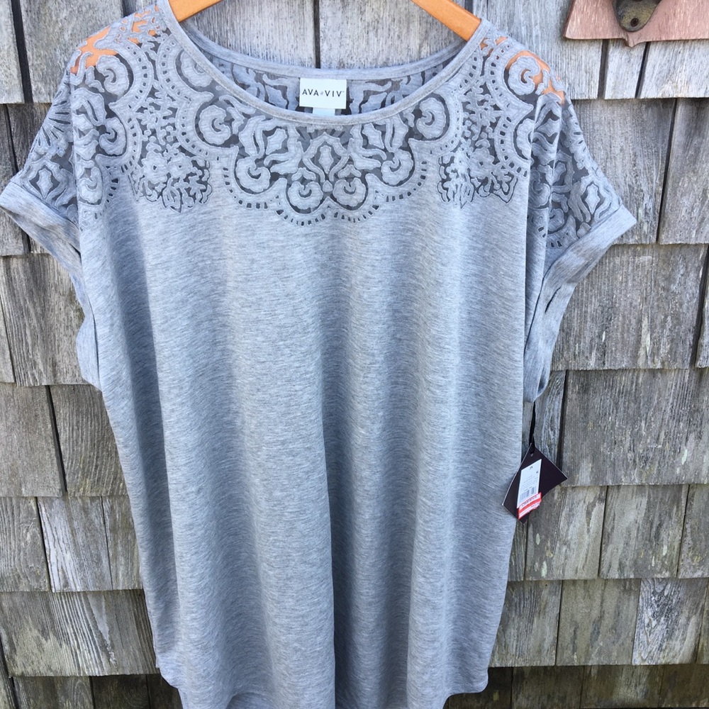 Ava & Viv Plus 3X Gray T-shirt